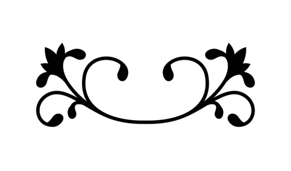 Ornamento negro en forma de flores vector de diseño — Vector de stock