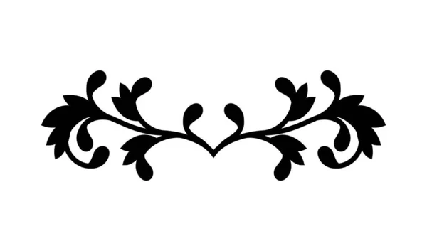Ornamento negro en hojas en forma de diseño vectorial — Vector de stock