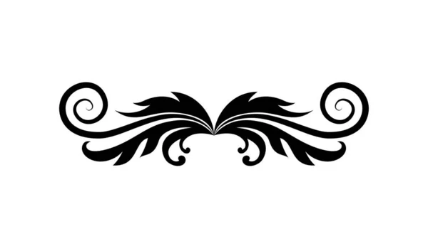 Czarny ornament w kształcie liści wektor projektu — Wektor stockowy