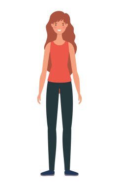 Avatar kadın karikatür vektör tasarımı