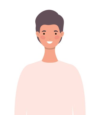 izole edilmiş Avatar adam çizgi film vektör tasarımı