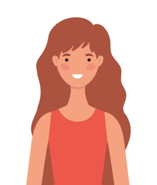 İzole edilmiş Avatar kadın çizgi film vektör tasarımı