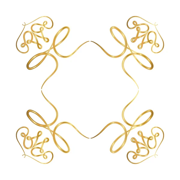 Design vetorial de moldura de ornamento de ouro isolado —  Vetores de Stock