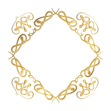 izole edilmiş altın süs çerçeve tasarımı