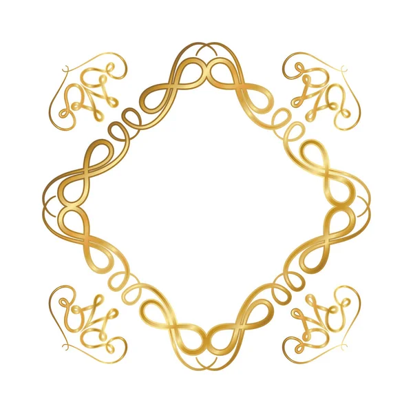 Disegno vettoriale isolato della struttura dell'ornamento dell'oro — Vettoriale Stock