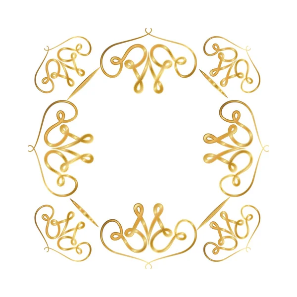 Isoliert Gold Ornament Rahmen Vektor-Design — Stockvektor
