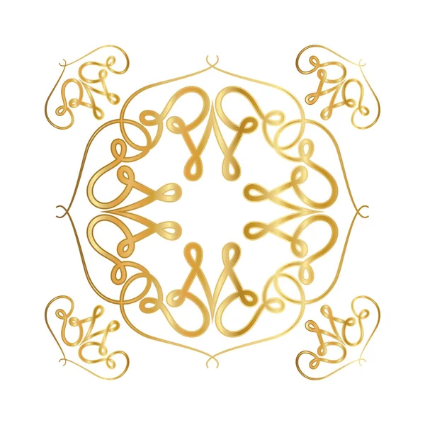 Isoliert Gold Ornament Rahmen Vektor-Design — Stockvektor