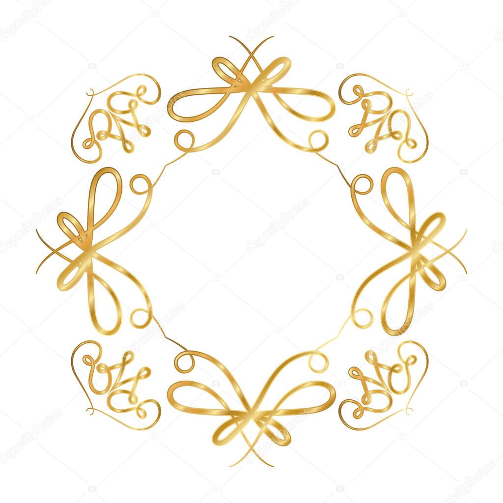 isolated gold ornament frame vector design