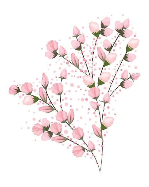 Розовые почки цветы букет живописи векторный дизайн — стоковый вектор