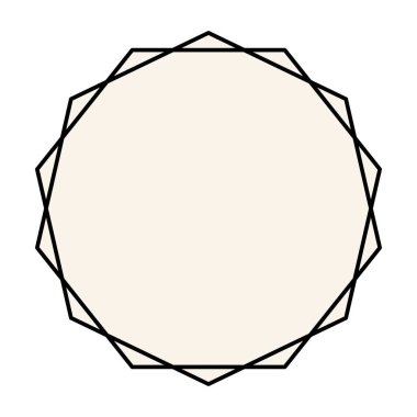 Çember biçimli vektör dizaynlı siyah süsleme