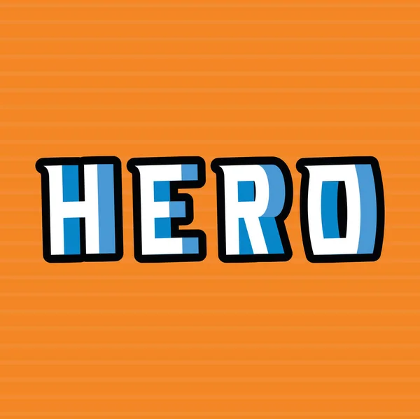 3d hero lettering on orange background vector design — Stock Vector