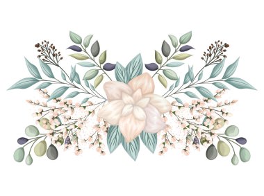 tomurcuklu beyaz çiçek ve boyama vektörü tasarımı