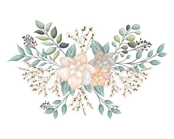 tomurcuklu beyaz çiçekler ve boyama vektörü tasarımı