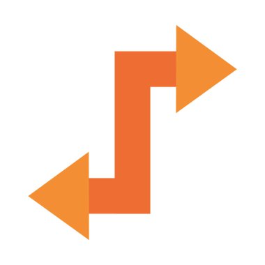 Sağ ve sol yönlü ok düz biçim vektör tasarımı