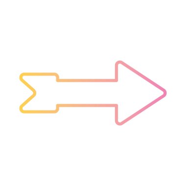 Doğru yönde ok gradyanı biçim vektör tasarımı