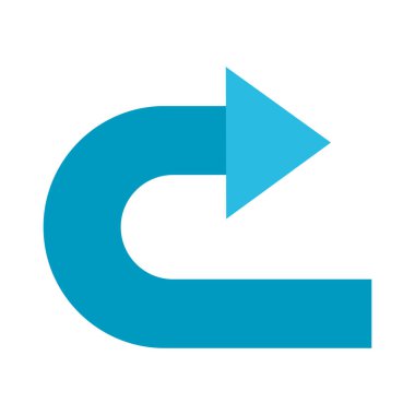 kıvrımlı sağ ok düz biçim vektör tasarımı