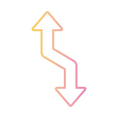 yukarı ve aşağı ok gradyan biçim vektör tasarımı