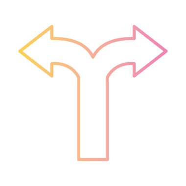 sol ve sağ ok gradyan biçim vektör tasarımı