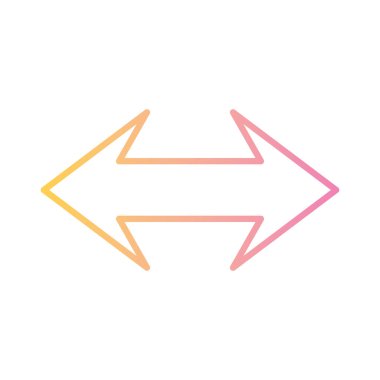 sağ ve yapraklı ok gradyan biçim ikon vektör tasarımı