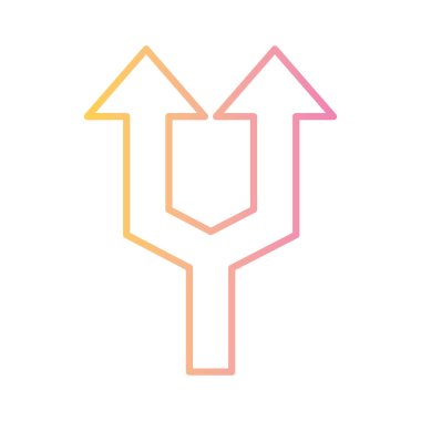 iki yönlü ok gradyan biçim vektör tasarımı