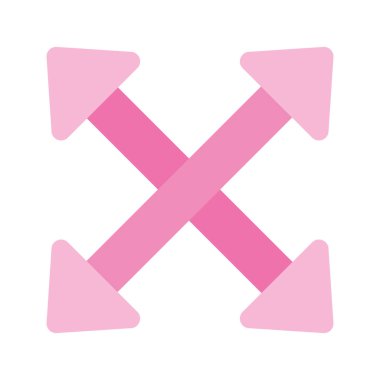 Dört yönlü oklar düz biçim ikon vektör tasarımı