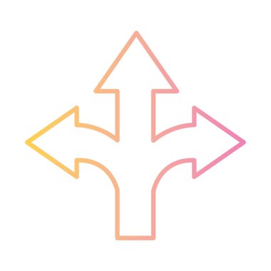 yukarı sol ve sağ ok gradyan biçim vektör tasarımı