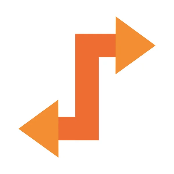 S Pfeil mit linker und rechter Richtung flaches Stil-Icon-Vektordesign — Stockvektor