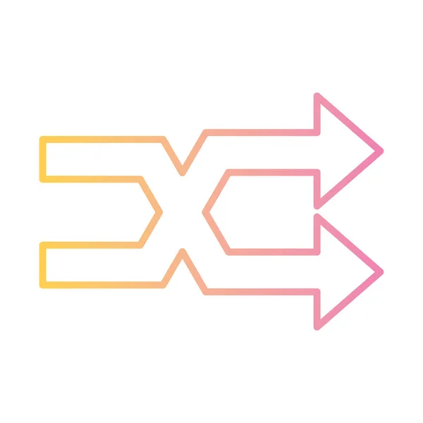 Shuffle arrow gradient style icon vector design — Vettoriale Stock