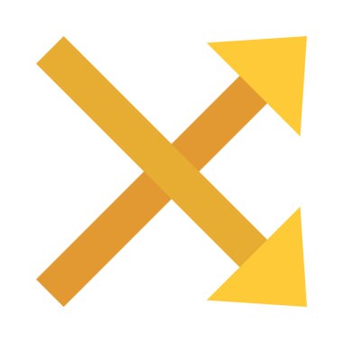 yukarı ve aşağı çapraz sağ oklar düz biçim vektör tasarımı