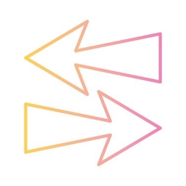 Sağ ve sol yöndeki oklar gradyan biçim ikon vektör tasarımı