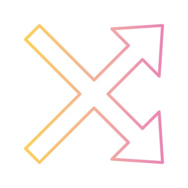 yukarı ve aşağı çapraz sağ oklar gradyan biçim ikon vektör tasarımı