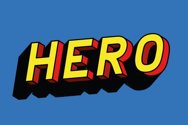 Hero lettering on blue background vector design — Stock Vector