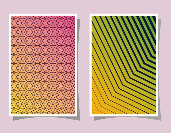 Rosa con degradado amarillo y verde y los marcos de fondo de patrón de diseño vectorial — Archivo Imágenes Vectoriales