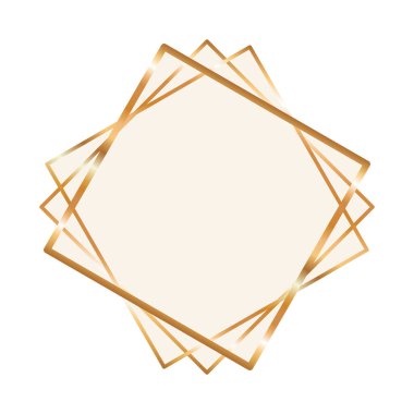Altın çerçeve elmas şekilli vektör tasarımı