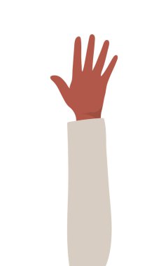 İzole edilmiş el yukarı vektör tasarımı