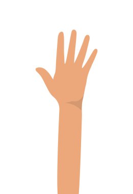 İzole edilmiş el yukarı vektör tasarımı