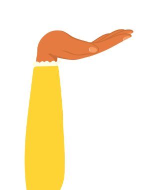 İzole edilmiş açık el vektör tasarımı