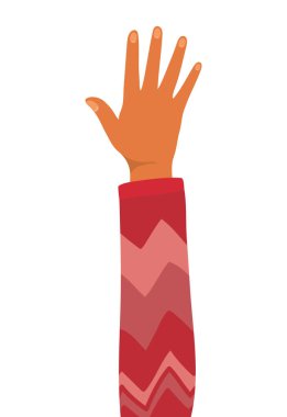 İzole edilmiş el yukarı vektör tasarımı