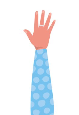 İzole edilmiş el yukarı vektör tasarımı