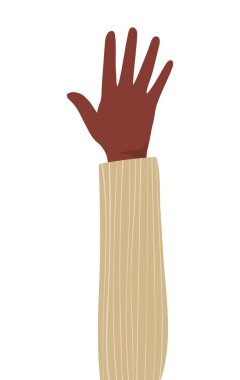 İzole edilmiş el yukarı vektör tasarımı