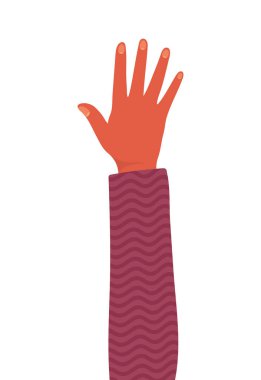 İzole edilmiş el yukarı vektör tasarımı