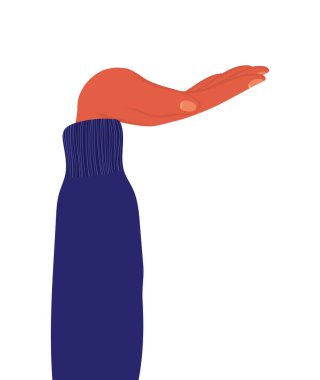 İzole edilmiş açık el vektör tasarımı