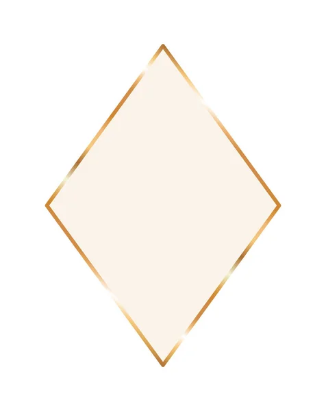 Gold ornament frame in diamond shaped vector design — Stock Vector