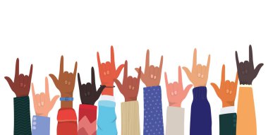 Farklı deri vektör dizaynına sahip elleri olan kaya işareti