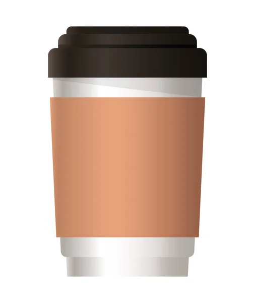 Tasse à café isolée avec couvercle design vectoriel — Image vectorielle
