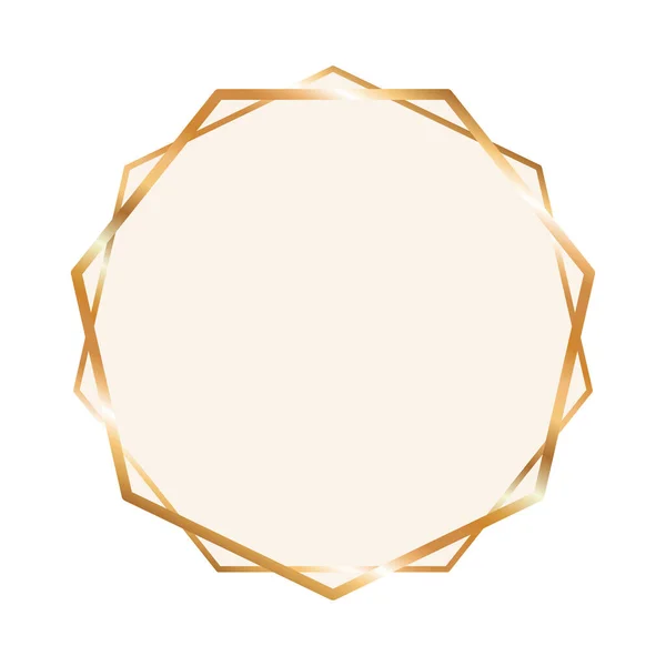 Gold ornament frame in circle shaped vector design — Stock Vector