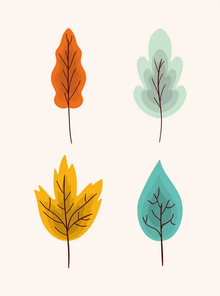 Herfst bladeren set vector ontwerp — Stockvector