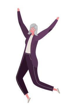 Son sınıf kadın çizgi film sıçrama vektörü tasarımı