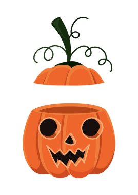 Kapak vektör tasarımlı Cadılar Bayramı balkabağı çizgi filmi