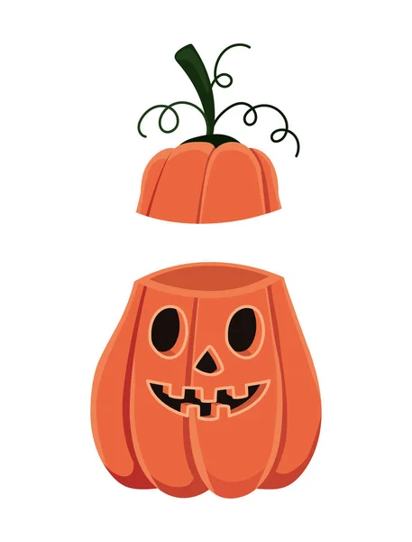 Halloween citrouille dessin animé avec couverture vectorielle design — Image vectorielle